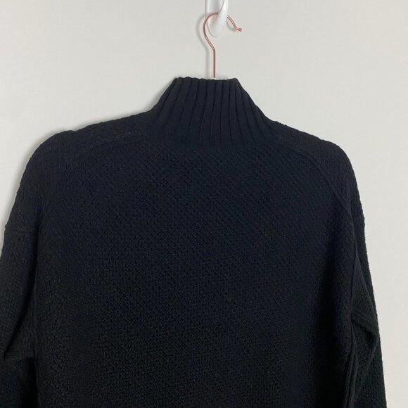 Everlane The Oversized Stroopwafel Turtleneck Cashmere Sweater Black Womens XS - Picture 6 of 7